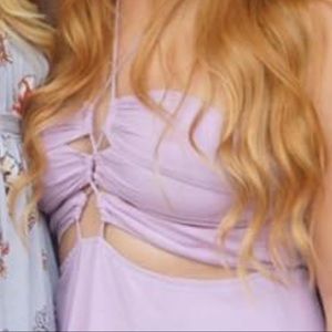 Lilac cutout mini dress